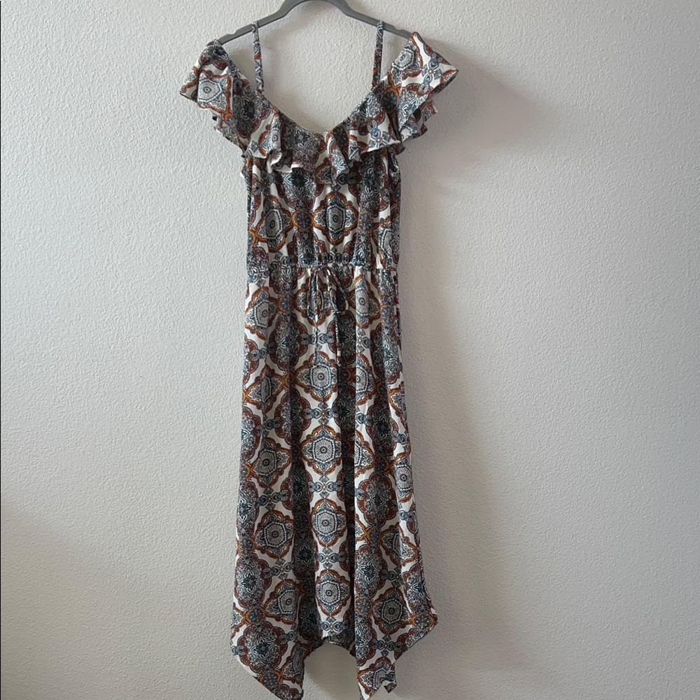 Boho Asymmetrical Dress with Ruffle Detail